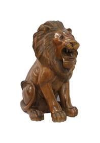 Resim Ahşap Aslan Figürü 50 Cm 