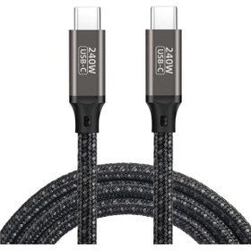 Resim Alan Tech Siyah QG02 Type-C To Type-C Pd3.1 Data Kablosu 240W 480MBPS 1.5 Metre 