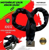 Resim Motobros Motosiklet Kilidi Mt-458 Güçlendirilmiş Kalın Çelik Zincir Full Koruma 1,5 Metre 