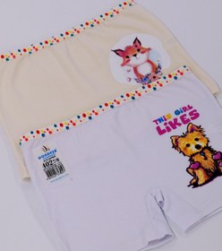 Resim Dondeza Kız Çocuk Baskılı Likralı Ikili Boxer 