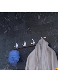 Resim Modilayn Arı Serisi 12 Kancalı Banyo Askısı - 4'lü Set 61,4x9,6 Cm Ekstra Düzen Ve Yer Tasarrufu Antrasit 