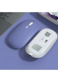 Resim Apple Uyumlu MacBook Şarj Edilebilir Sessiz Mouse Bluetooth + 2.4hz Wifi 