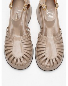 Resim Luvi Shoes Anıel Bej Kadın Dolgu Topuklu Sandalet Bej 