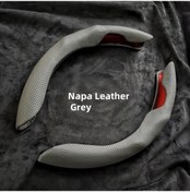 Resim Dashanshop Tesla Model 3/y Ultra İnce Ter Emici Nappa Deri Direksiyon Kılıfı Gri Gri 