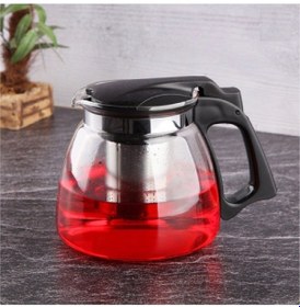 Resim SÜZGEÇLİ CAM DEMLİK - ÇAYCI ÇAYDANLIK ÜZERİ TEK DEMLİK -900 ML Şeffaf 