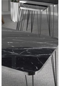 Resim Uslucan Alışveriş Zigon Sehpa Kr Ve Orta Sehpa Kr Set Gümüş Bendir Tel Ayak Siyah Çok Renkli 