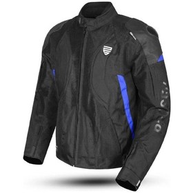 Resim Motosiklet Montu Full Korumalı Titanyum 4 Mevsim Maxdura Hörgüçlü Model Mont Blue 