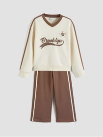 Resim LC Waikiki Brooklyn Baskılı Kız Çocuk Sweatshirt ve Eşofman Altı 
