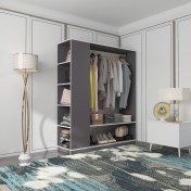 Resim Kenzlife giysi dolabı abdullah 180*150*45 gri gardırop 