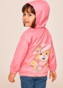 Resim Mika Bebek & Çocuk Ayıcık Baskılı Pembe Kapüşonlu Kız Çocuk Kız Bebek Yağmurluk 