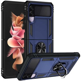 Resim Zore Galaxy Z Flip 3 Kılıf Vega Yüzüklü Standlı Zırh Kılıf 