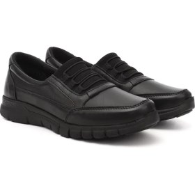 Resim Gönderi(R) Gönderi R Kadın Siyah Dolgu Taban Hakiki Deri Comfort Ayakkabı Ddza77542210 Siyah 