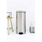 Resim Newıcon Fpp Matt Steel Pedallı Çöp Kutusu 30l Gri 