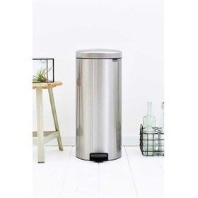 Resim Newıcon Fpp Matt Steel Pedallı Çöp Kutusu 30l Gri 