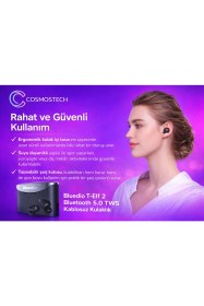 Resim Cosmostech Bluedio T-Elf 2 Bluetooth 5.0 Tws Kablosuz Kulaklık – Suya Dayanıklı Spor Kulaklık 