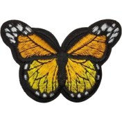 Resim Aplike Ütü Ile Yapışan Kelebek Sarı Arma 7x5 cm 