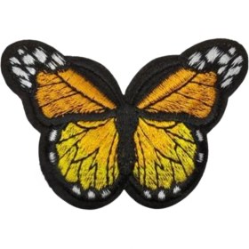Resim Aplike Ütü Ile Yapışan Kelebek Sarı Arma 7x5 cm 