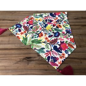 Resim Otantik Renkli Çiçek Desenli Runner Çok Renkli 