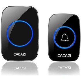 Resim Cacazi 2 Buton 1 Alıcı Kablosuz Uzaktan Kumandalı LED Kapı Zili 