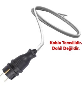 Resim Badem10 Sağlam Monofaze Kauçuk Dış Mekan Dayanıklı Kablo Bahçe Korunaklı Erkek Düz Fiş Siyah 
