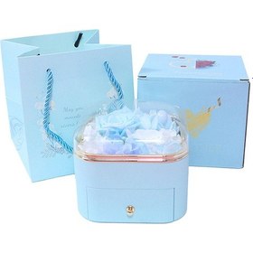 Resim Suntek Korunmuş Çiçek Mücevher Kutusu Hediye Açık-mavi " 