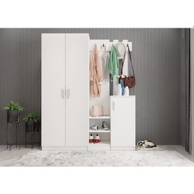 Resim Teos Portmanto Vestiyer Beyaz180 CM 