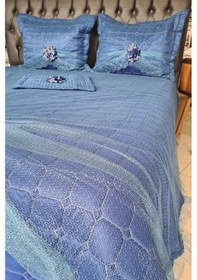 Resim Elegant Çift Kişilik Yatak Örtüsü Takımı Lacivert Lacivert 