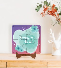 Resim Bk Gift Kişiye Özel Isimli Kadınlar Günü Tasarımlı Ahşap Standlı Puzzle Çerçeve-10 