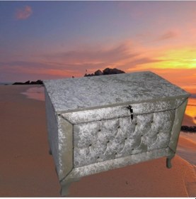 Resim Çeyiz Sandık Kapitone Büyük 3lü set Model Pembe Kadife Kumaş İçi Kırmızı Tela Kutuda Sevk El Yapım 