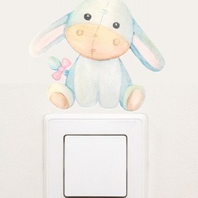 Resim MSticker Sevimli Priz Sticker - Mavi Tavşan 