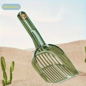 Resim Elmpaly Yeşil Saplı Kedi Kumu Küreği İnce Delikli Süzgeç Toz Tutmaz 