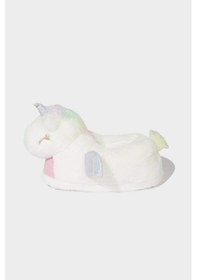 Resim Defacto Kız Çocuk Unicorn Temalı Düz Taban Terlik F1943a825wnwt34 Beyaz-wt34 
