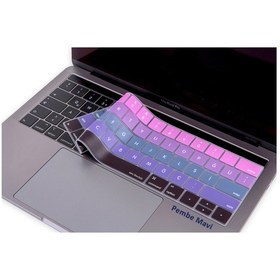 Resim Macbook Pro Klavye Koruyucu Touchbarlı Us To Tr Ombre A1706 A1989 A2159 A1707 A1990 Uyumlu Pembe Mavi 