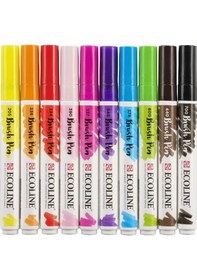 Resim Talens Ecoline Brush Pen Fırça Uçlu Kalem Seti 10 Renk Brıght Col 