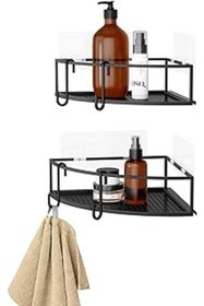 Resim Genel Markalar Umbra Cubiko Köşe Rafı, Duş Rafı, Delmeden Kancalı, Siyah, 2'Li Set 