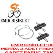 Resim Merida Bisiklet Fren Teli & 4 Pabuç Seti Takımı 