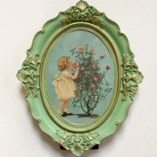 Resim Eski Oval Reçine Fotoğraf Çerçevesi, Avrupa Oymalı Kabartmalı Dekor, 6 İnç Resim İçin Dikey Masaüstü Ekranı, Zarif Çiçek Tasarımı, Elektrik Gerekmez 