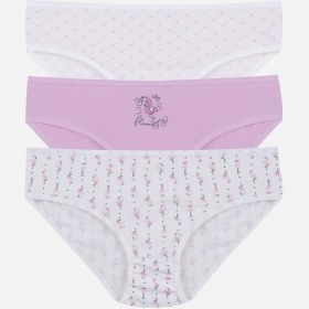 Resim Koza İç Giyim Kız Çocuk 3'lü Penguen Desenli Slip 1050 Pembe 