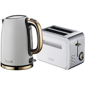 Resim Berghoff GEM TITAN 1.7 Litre Beyaz Su Isıtıcısı + Ekmek Kızartma Makinesi - 980W, 2 Dilim 