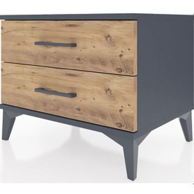 Resim Hyperion Komodin 2 Çekmeceli 60x44x48 Antrasit-çam Antrasit 