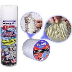 Resim Leak Fix Su Geçirmez Sızdırmaz Sprey Beyaz 396 Gr + Çamur Bant 