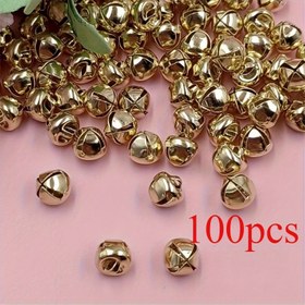 Resim 1 adet 100 adet 10mm Zil Kolye - Noel, Düğünler, Sevgililer Günü El Sanatları ve Ev Dekoru için DIY Metal Süsler ile Festiv Ses Efektleri 
