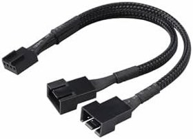 Resim 1 to 2 Çoğaltıcı 25cm Fan Uzatma Kablosu Y Tip 4 Pin 3 Pin Bilgisayar Kasa Anakart Ekran Kartı DVM.101.369 