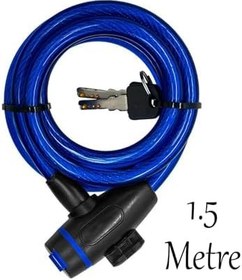 Resim Bisiklet Halat Zincir Kilit 150 cm Motosiklet Çelik Kilit Çap 12 mm Ø Hırsız Önleme Güvenlik 1 Adet 