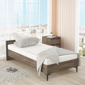 Resim Robin Home Linda Tekli Karyola 190*90CM Kahve-Antrasit Ln5-Ca 