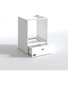 Resim Kenz Life Kenzlife Beyaz Ankastre Modülü Kabini Lityum Byz Fırın Ocak Dolabı Çekmeceli Suntalam 85x60x57 