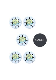 Resim 5 Adet Gemici Dümeni Çocuk Odası Mobilya Kulbu Seti - Abs Plastik Düğme Dolap ve Çekmece Kulpları Çok Renkli 