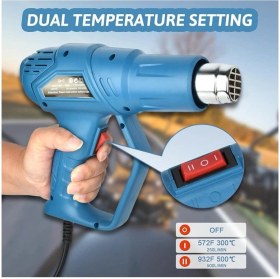 Resim TGR-101 Profesyonel 2000W Sıcak Hava Tabancası - 2 Kademeli Isı Tabancası 