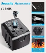 Resim Boatshop1 Mavi Dünya Çapında Seyahat Adaptörü Tip C 3 Usb Port Ve Ac Prizi Evrensel Seyahat Adaptörü Siyah Mavi 