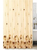 Resim Zethome Banyo Perdesi 2x120x200 Çift Kanat Duş Perdesi Halka Hediyeli Duşakabin Perdesi 6022 Kahverengi 